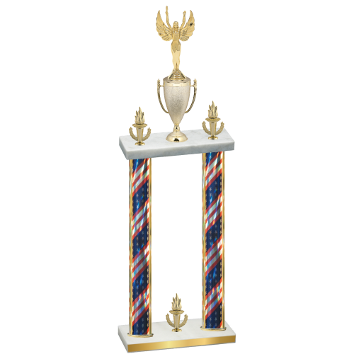 Double Flag USA Victory Victory Trophy