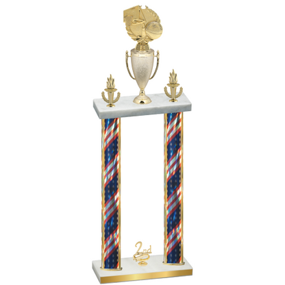 Double Flag USA Second Place Basketball Trophy