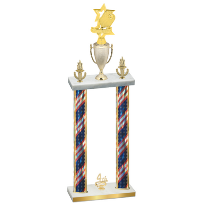 Double Flag USA Fourth Place Pickleball Trophy
