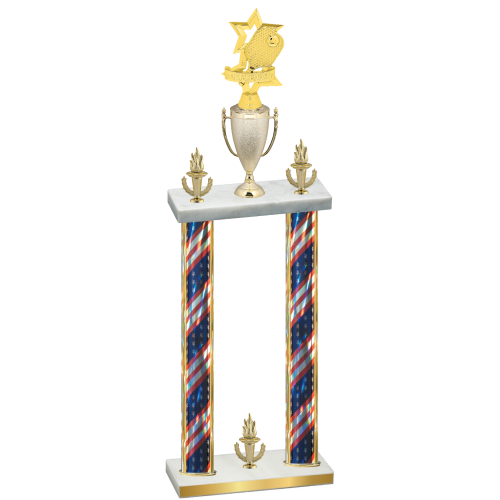 Double Flag USA Victory Pickleball Trophy