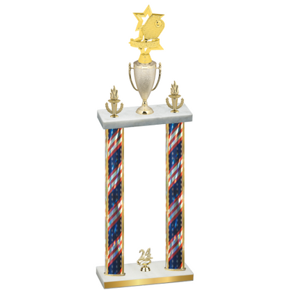 Double Flag USA Year Pickleball Trophy
