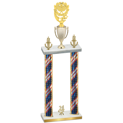 Double Flag USA Year Pickleball Trophy
