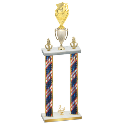 Double Flag USA Third Place Pickleball Trophy