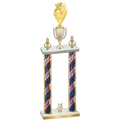 Double Flag USA Year Pickleball Trophy