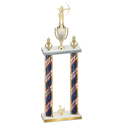 Double Flag USA Third Place Archery Trophy