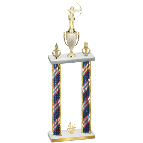Double Flag USA Fourth Place Archery Trophy