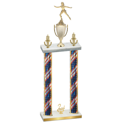 Double Flag USA Second Place Skater Trophy