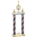 Double Flag USA First Place Chess Trophy