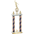 Double Flag USA Fourth Place Basketball Trophy