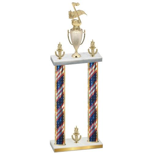 Double Flag USA Victory Music Trophy