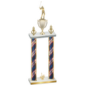 Double Flag USA First Place Golf Trophy
