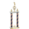 Double Flag USA Second Place Golf Trophy