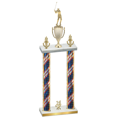 Double Flag USA Year Golf Trophy