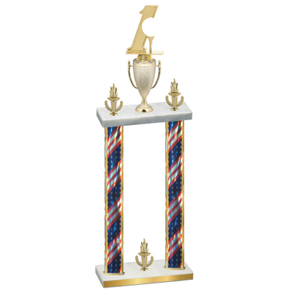 Double Flag USA Victory Golf Trophy