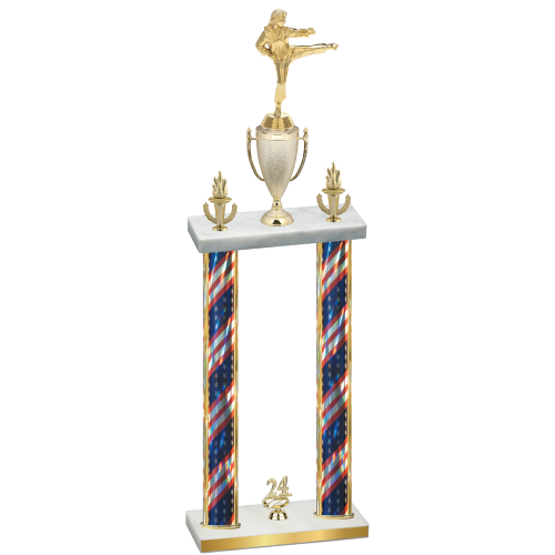 Double Flag USA Year Karate Trophy
