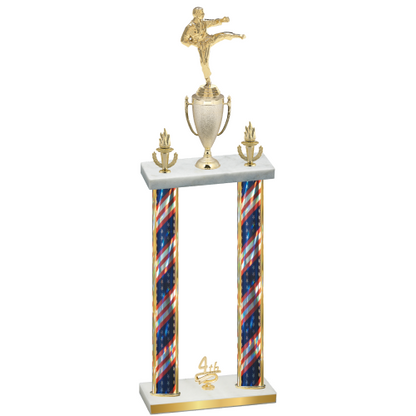 Double Flag USA Fourth Place Karate Trophy