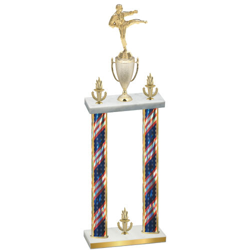 Double Flag USA Victory Karate Trophy