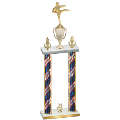 Double Flag USA Year Karate Trophy