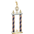 Double Flag USA Third Place Baseball Trophy