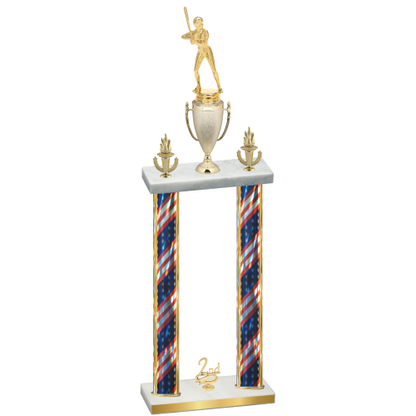 Double Flag USA Second Place Softball Trophy