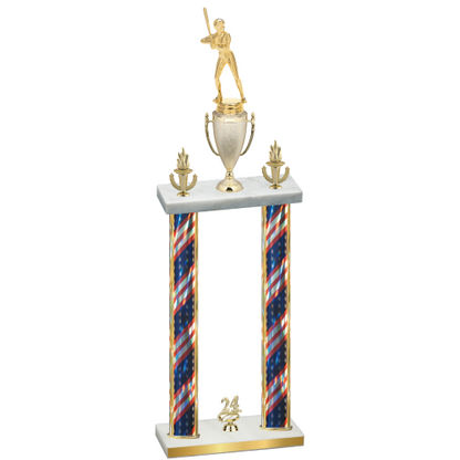 Double Flag USA Year Softball Trophy