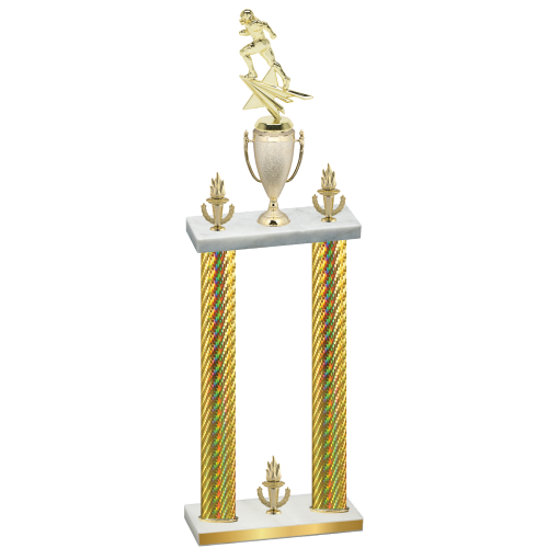 Double Gold Carbon Fiber Victory Football Trophy