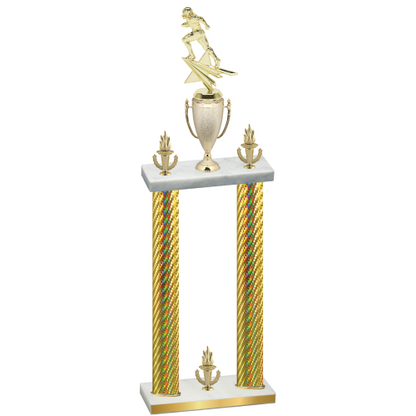 Double Gold Carbon Fiber Victory Football Trophy