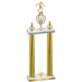 Double Gold Carbon Fiber First Place Soccer Trophy