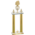 Double Gold Carbon Fiber First Place Soccer Trophy