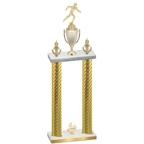 Double Gold Carbon Fiber Fourth Place Running Trophy