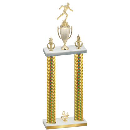 Double Gold Carbon Fiber Fourth Place Running Trophy