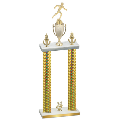 Double Gold Carbon Fiber Year Running Trophy
