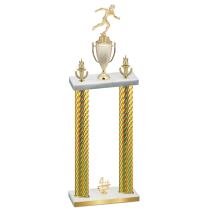 Double Gold Carbon Fiber Fourth Place Running Trophy