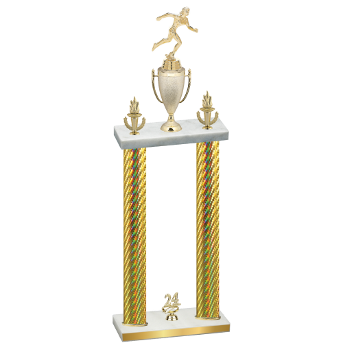 Double Gold Carbon Fiber Year Running Trophy
