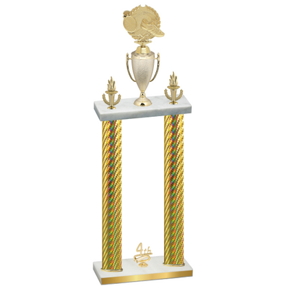 Double Gold Carbon Fiber Fourth Place Running Trophy