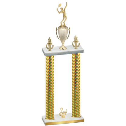 Double Gold Carbon Fiber Second Place Tennis Trophy