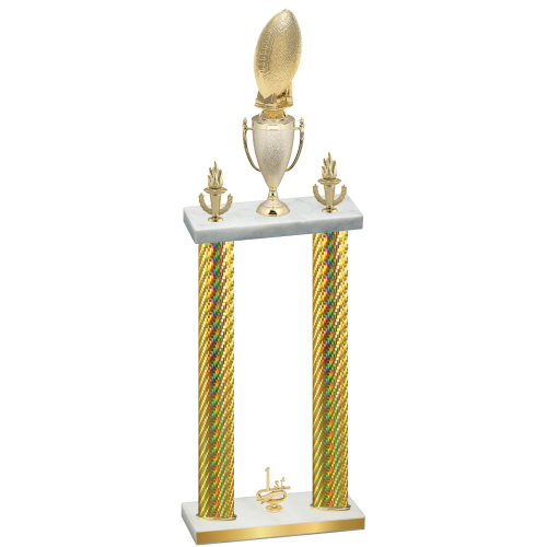 Double Gold Carbon Fiber First Place Football Trophy