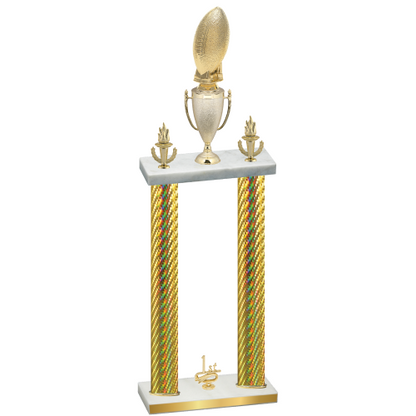 Double Gold Carbon Fiber First Place Football Trophy