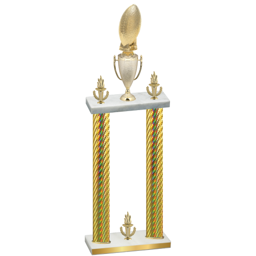 Double Gold Carbon Fiber Victory Football Trophy