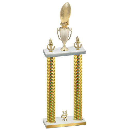 Double Gold Carbon Fiber Year Football Trophy