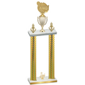 Double Gold Carbon Fiber Third Place Tennis Trophy