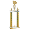 Double Gold Carbon Fiber Fourth Place Tennis Trophy