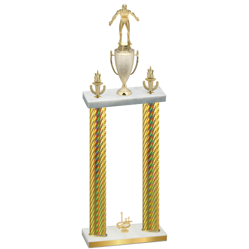 Double Gold Carbon Fiber First Place Wrestling Trophy