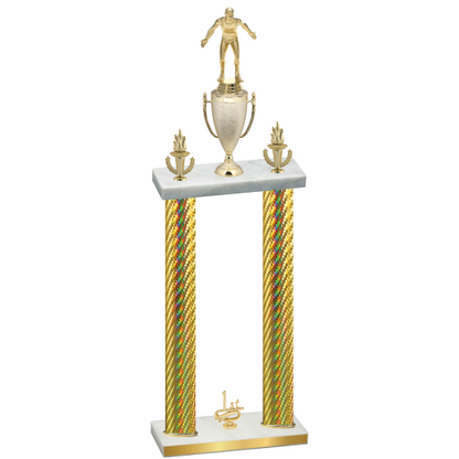 Double Gold Carbon Fiber First Place Wrestling Trophy