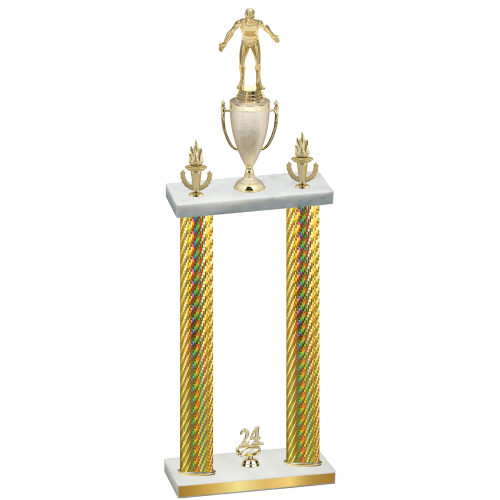 Double Gold Carbon Fiber Year Wrestling Trophy