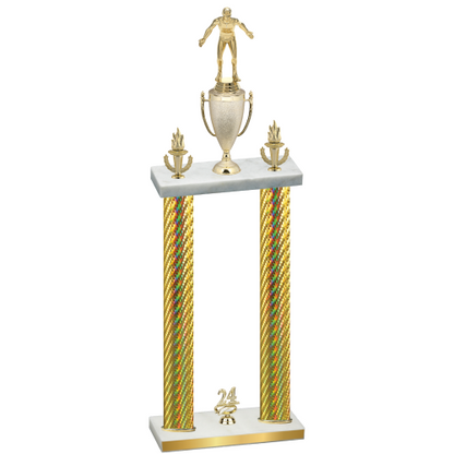 Double Gold Carbon Fiber Year Wrestling Trophy