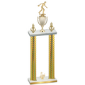 Double Gold Carbon Fiber Third Place Bowling Trophy