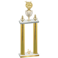 Double Gold Carbon Fiber Third Place Bowling Trophy