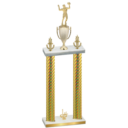 Double Gold Carbon Fiber First Place Volleyball Trophy