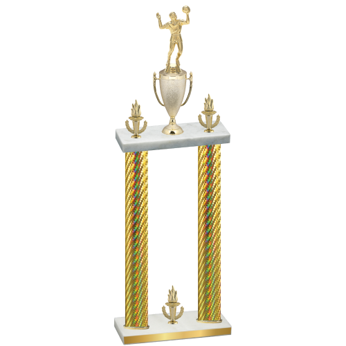 Double Gold Carbon Fiber Victory Volleyball Trophy
